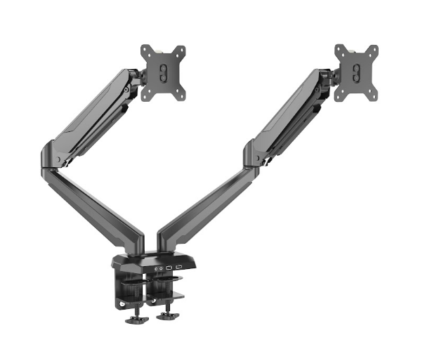 Dual monitor arm pro Carry up to 2 Screens wit the  long last durable gas spring system ensures easy