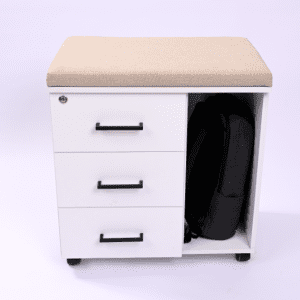 Seated Bag Drawer Enjoy work with the safe office storage you've always wanted with the 3-Drawer File Cabinet.