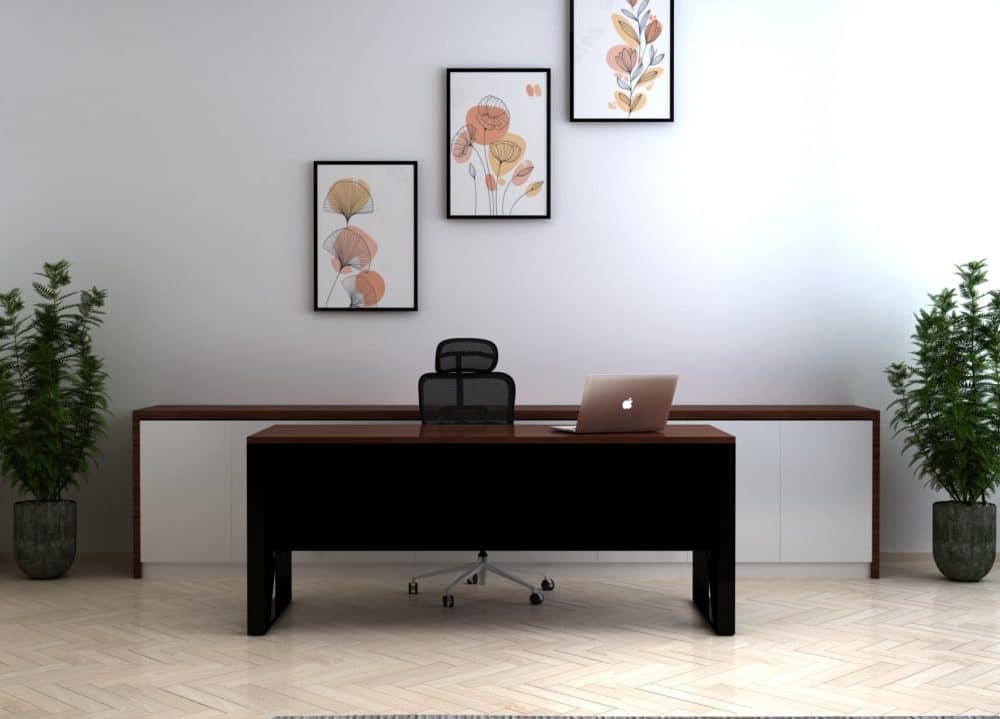 separo desk A Modern Desk manufactured using high qulaity metal legs and sturdy wooden tabletop with HPL layer which makes it strong .