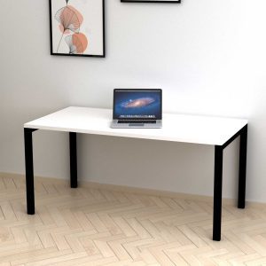 A Modern Desk manufactured using high Quality  metal legs and sturdy wooden tabletop with HPL layer which makes it strong and weather-resistant.