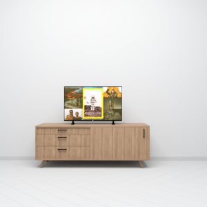 The TV Side unit is a versatile piece of furniture designed to provide a stylish and functional storage solution for your media equipment and other belongings. It typically features shelves, drawers, and cabinets to keep your media devices and accessories organized and accessible.